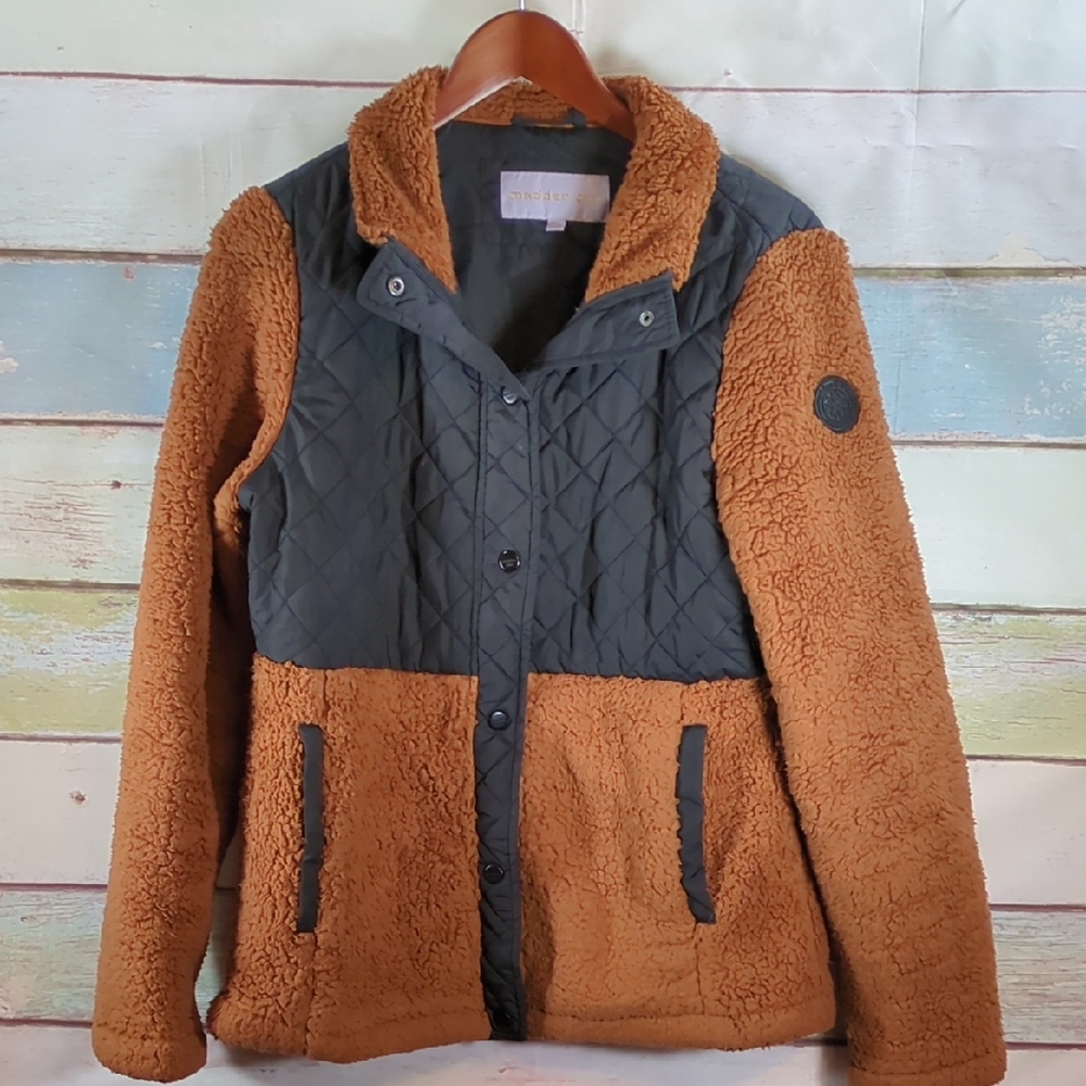 Universal Thread Teddy Jacket - Brown And Black - image 1